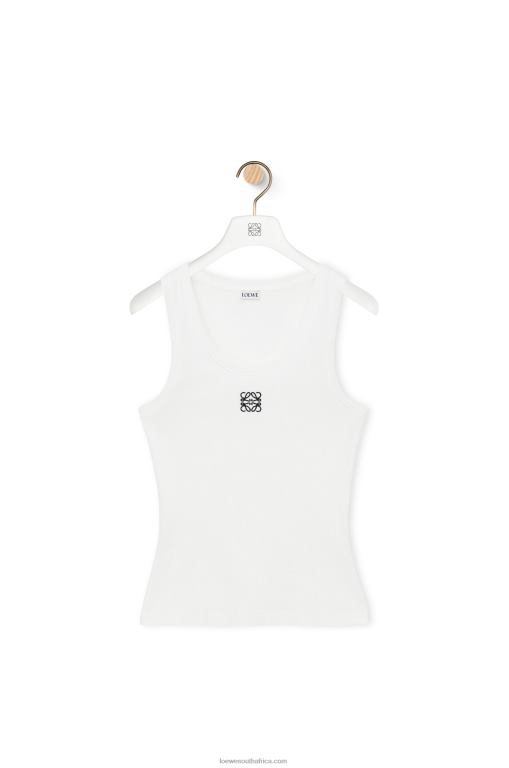 Loewe Women Anagram tank top in cotton 206XF903 White