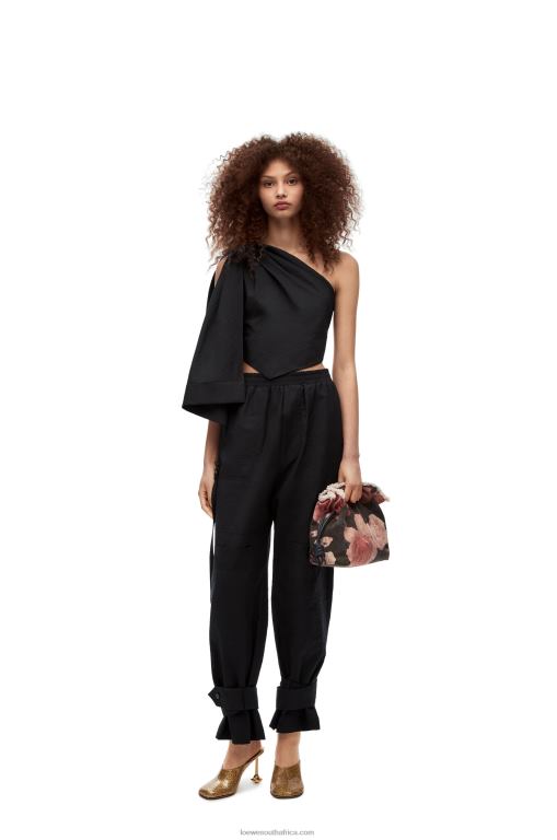 Loewe Women Asymmetric top in cotton 206XF873 Black