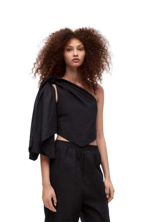 Loewe Women Asymmetric top in cotton 206XF873 Black