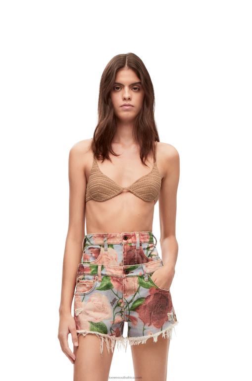 Loewe Women Crochet bra top in cotton 206XF868 Beige