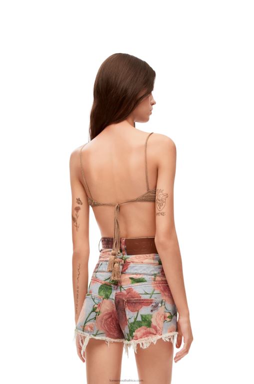 Loewe Women Crochet bra top in cotton 206XF868 Beige