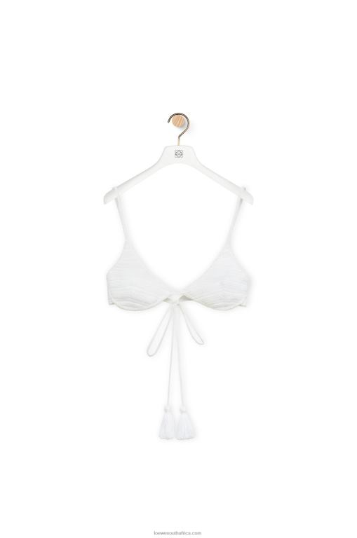 Loewe Women Crochet bra top in cotton 206XF875 White