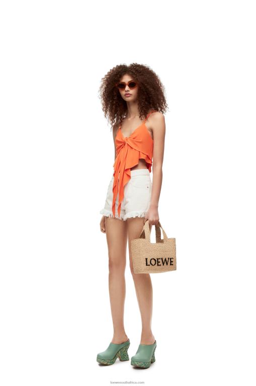 Loewe Women Double layer top in viscose 206XF869 Bright Orange