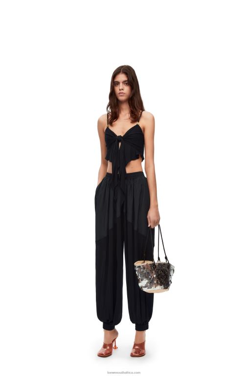 Loewe Women Double layer top in viscose 206XF872 Black
