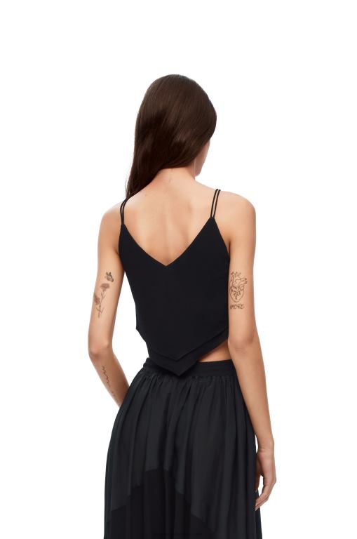 Loewe Women Double layer top in viscose 206XF872 Black