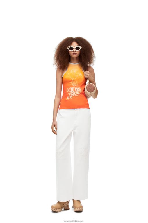 Loewe Women Fennel tank top in cotton 206XF788 Yellow/Orange