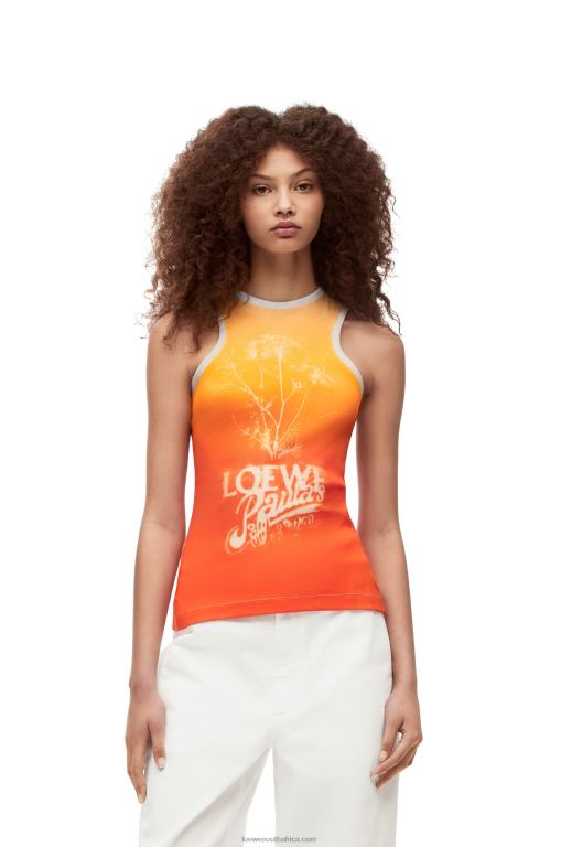 Loewe Women Fennel tank top in cotton 206XF788 Yellow/Orange