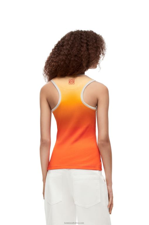 Loewe Women Fennel tank top in cotton 206XF788 Yellow/Orange