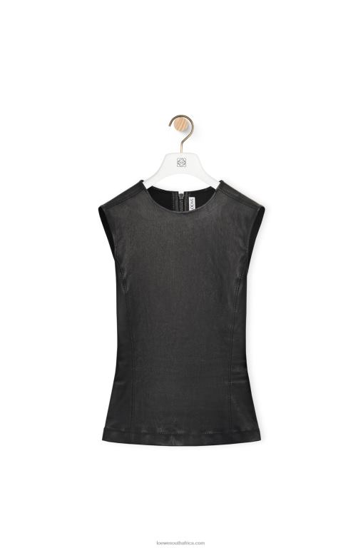 Loewe Women Stretch tank top in nappa 206XF919 Black