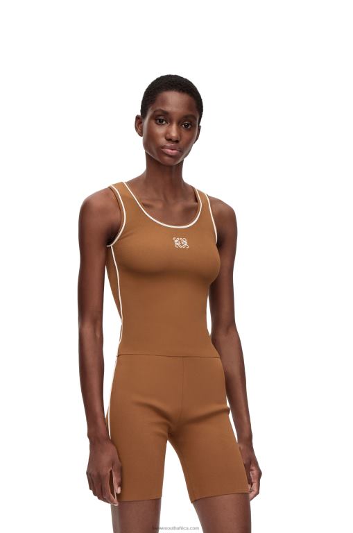 Loewe Women Tank top in viscose 206XF940 Brown