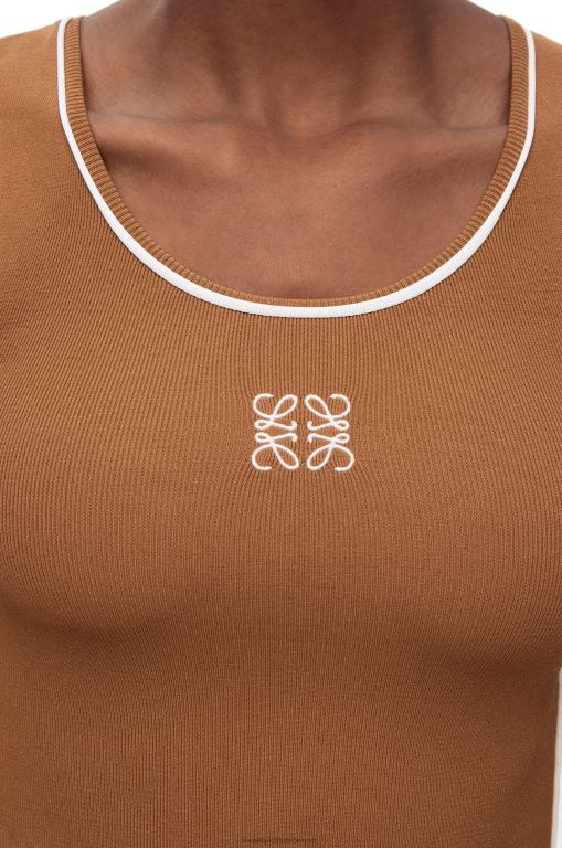 Loewe Women Tank top in viscose 206XF940 Brown
