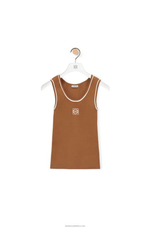 Loewe Women Tank top in viscose 206XF940 Brown