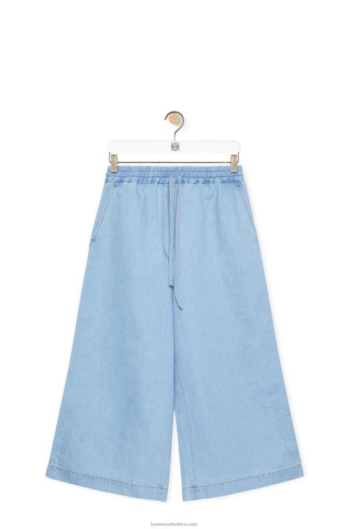Loewe Women Cropped trousers in denim 206XF1182 Light Denim