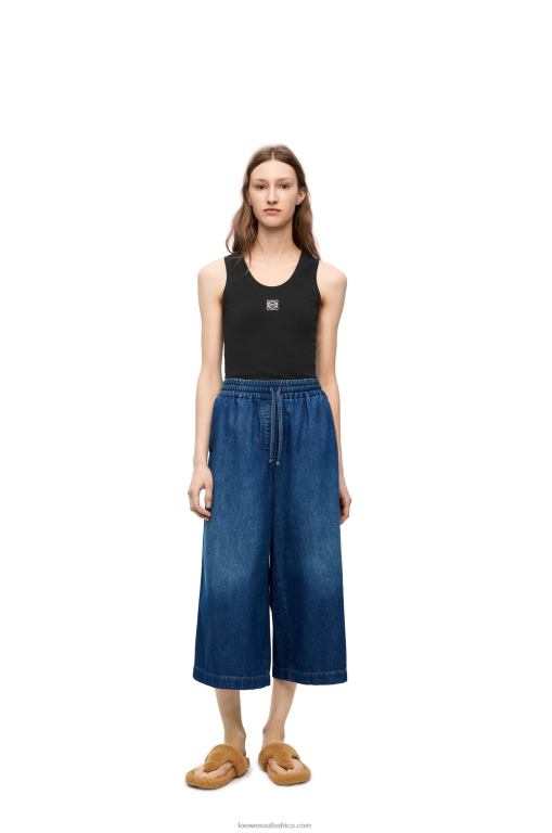 Loewe Women Cropped trousers in denim 206XF1194 Washed Denim