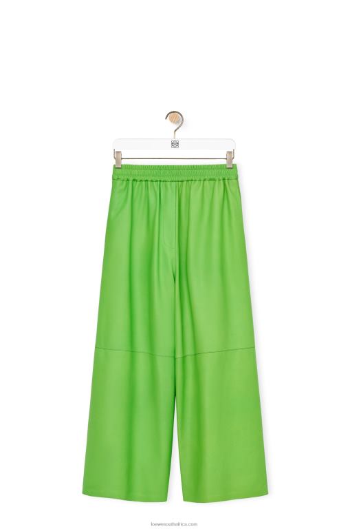 Loewe Women Cropped trousers in nappa 206XF1111 Fluo Green