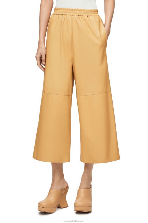 Loewe Women Cropped trousers in nappa 206XF1113 Sand/Butter