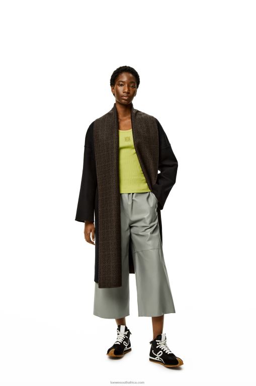 Loewe Women Cropped trousers in nappa lambskin 206XF1143 Grey