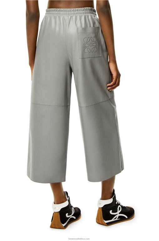 Loewe Women Cropped trousers in nappa lambskin 206XF1143 Grey