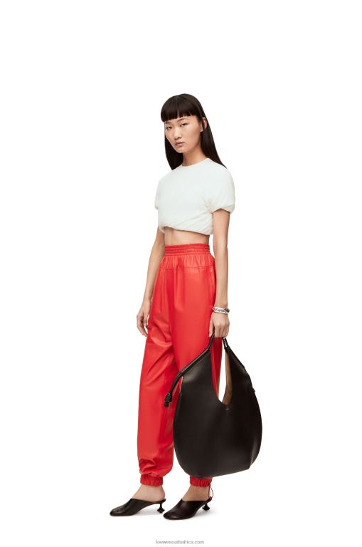 Loewe Women Elasticated trousers in nappa 206XF1108 Red
