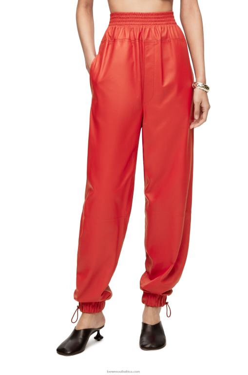 Loewe Women Elasticated trousers in nappa 206XF1108 Red