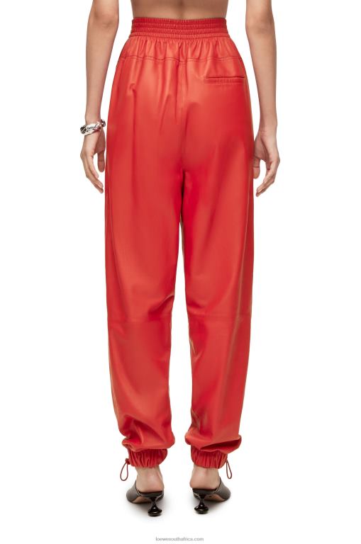 Loewe Women Elasticated trousers in nappa 206XF1108 Red