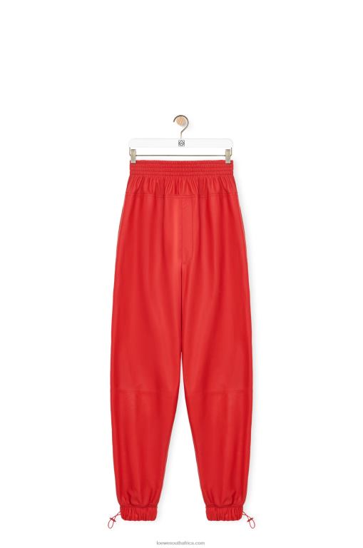 Loewe Women Elasticated trousers in nappa 206XF1108 Red