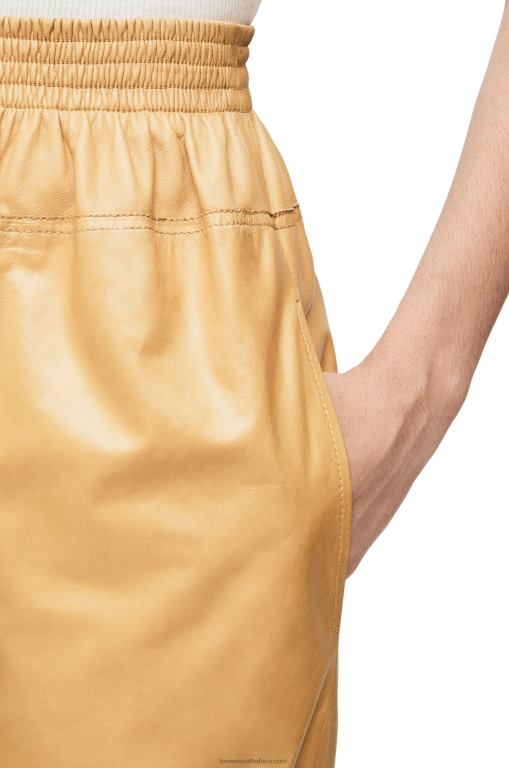 Loewe Women Elasticated trousers in papery nappa 206XF1115 Sand/Butter