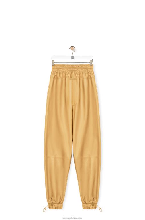 Loewe Women Elasticated trousers in papery nappa 206XF1115 Sand/Butter