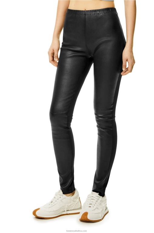 Loewe Women Leggings in nappa lambskin 206XF1145 Black