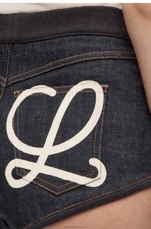 Loewe Women Stretch briefs in denim 206XF1185 Raw Denim