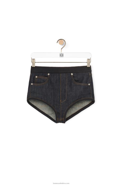 Loewe Women Stretch briefs in denim 206XF1185 Raw Denim
