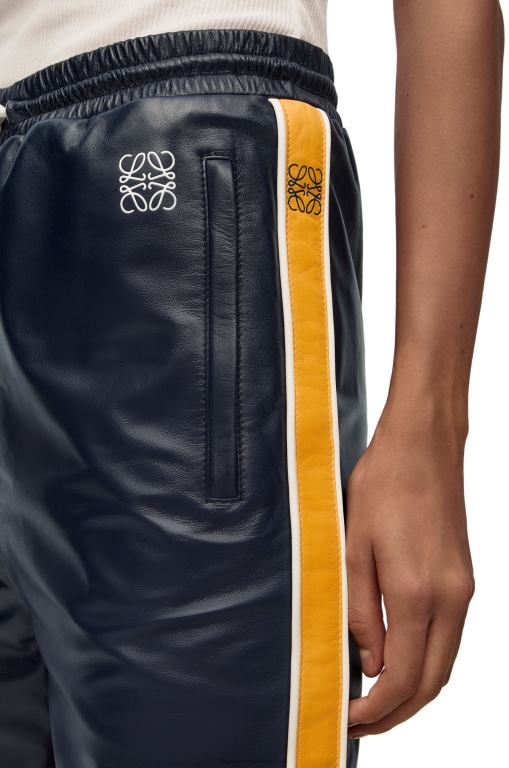 Loewe Women Tracksuit trousers in nappa 206XF1118 Navy/Yellow