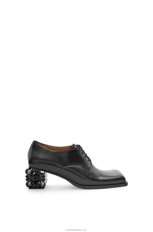 Loewe Women Anagram heel brogue in calfskin 206XF768 Black