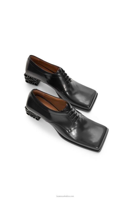 Loewe Women Anagram heel brogue in calfskin 206XF768 Black