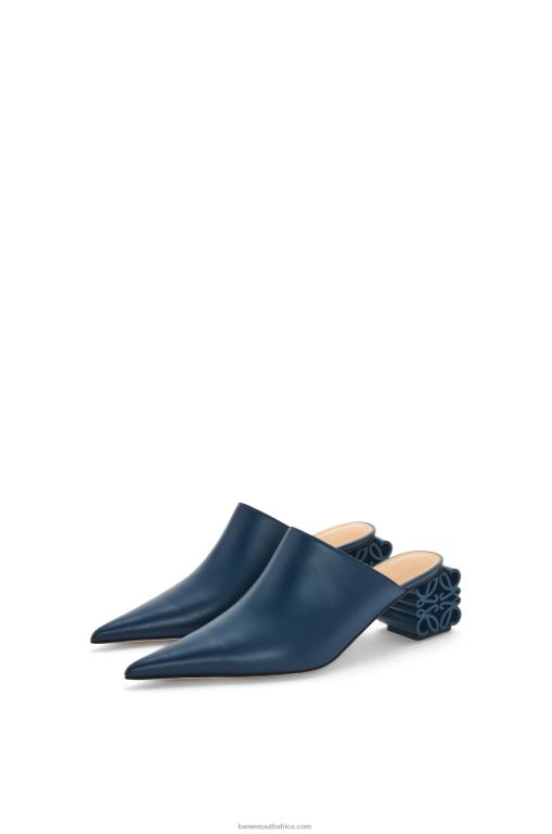 Loewe Women Anagram heel mule in calfskin 206XF763 Blue