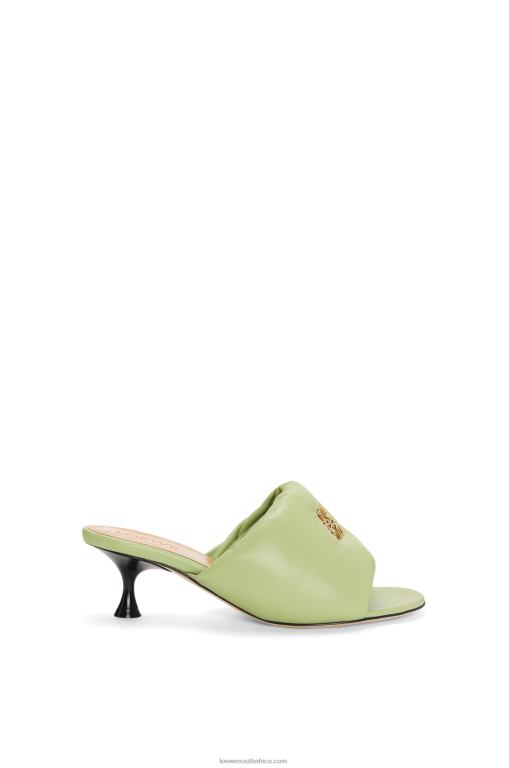 Loewe Women Anagram padded mule in lambskin 206XF754 Pale Green