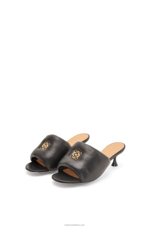 Loewe Women Anagram padded mule in lambskin 206XF755 Black