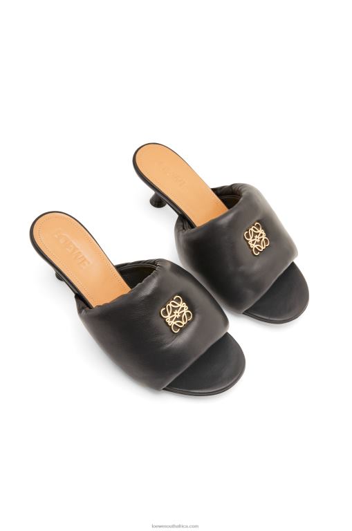 Loewe Women Anagram padded mule in lambskin 206XF755 Black