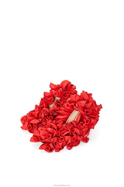 Loewe Women Comic balloon pump in satin 206XF767 Anthurium Red