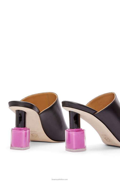 Loewe Women Nail polish mule in calfskin 206XF757 Black/Pink
