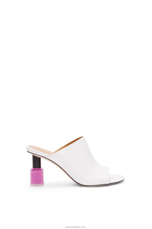 Loewe Women Nail polish mule in calfskin 206XF758 White/Pink