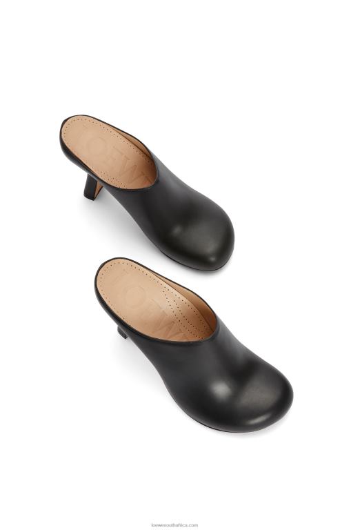 Loewe Women Terra heel clog in calfskin 206XF740 Black