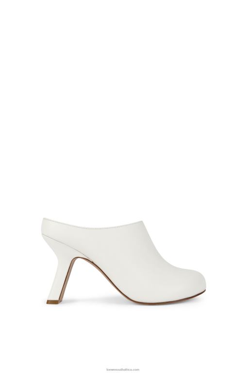 Loewe Women Terra heel clog in calfskin 206XF742 White