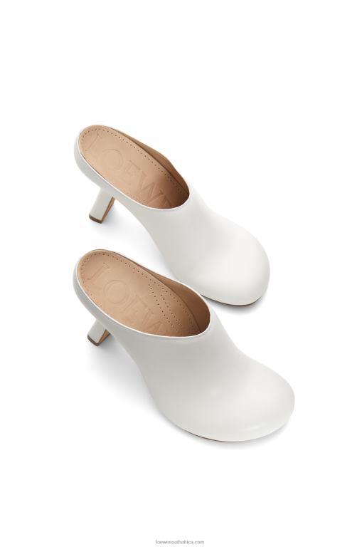 Loewe Women Terra heel clog in calfskin 206XF742 White