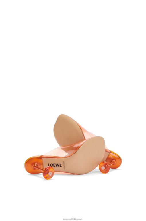Loewe Women Toy mule in transparent material 206XF766 Transparent Orange