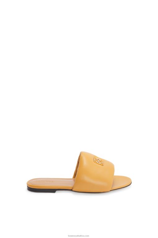 Loewe Women Anagram padded slide in lambskin 206XF684 Desert