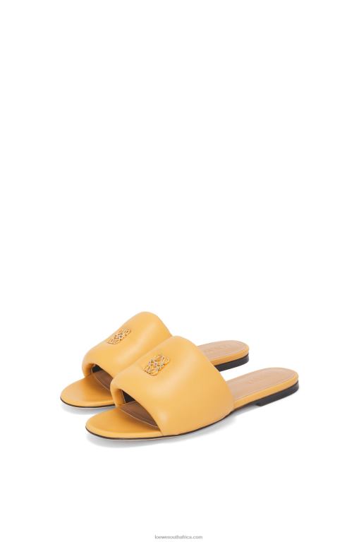 Loewe Women Anagram padded slide in lambskin 206XF684 Desert