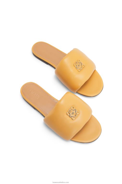 Loewe Women Anagram padded slide in lambskin 206XF684 Desert