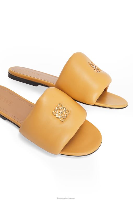 Loewe Women Anagram padded slide in lambskin 206XF684 Desert