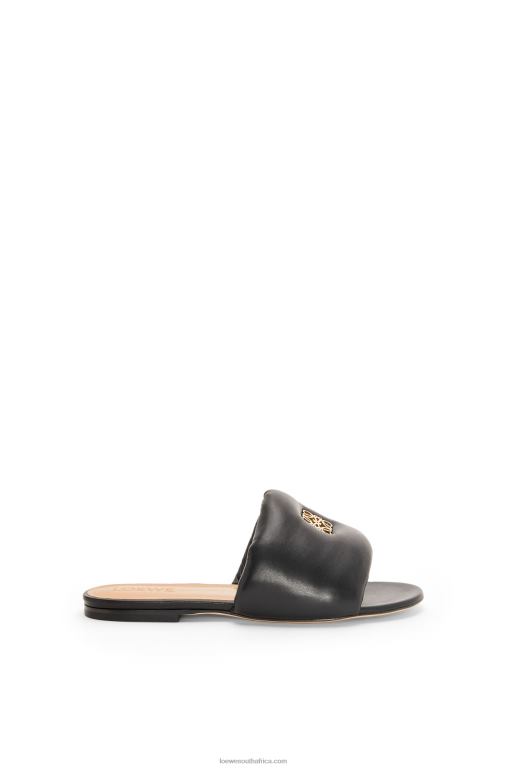 Loewe Women Anagram padded slide in lambskin 206XF685 Black